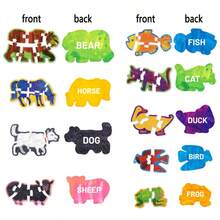 hoojojo Brown Bear, What Do You See? Felt Puzzle Set, 9-In-1 Animal Recognition Puzzle, Early Educational Toy, Parent-Child Classroom Interactive Learning Supplies - Multicolor - View 6