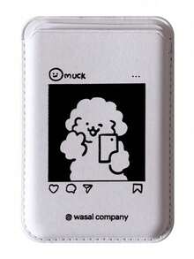 Cute Line‑Drawing Puppy Magnetic Card Holder, Minimalist Sketch Dog Pattern PU Leather Magnetic Wallet Card Pouch For Smartphone - Multicolor - View 8