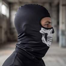 3D Realistic Full Print Skull Ice Silk Head Cover, Breathable Full Face Mask, Windproof Dustproof Cycling Neck Gaiter, Motorcycle Helmet Liner, Funny Cosplay Halloween Face Shield, Unisex - Multicolor - View 4