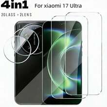 2+2pcs Set Compatible With Xiaomi 17 Ultra/17 Pro Max/17 Pro/17/17T Pro/17T High Definition Full Screen Screen Protector + 3D Ultra Clear Lens Protector Anti-Fall Anti-Scratch Camera Lens Tempered Glass Screen Protector Lens Protector - Clear - View 10
