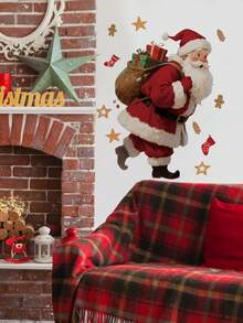 Multiple Sets Of Fun Santa Wall Stickers, PVC, Removable, Self-Adhesive, No Residue. Christmas Multi-Elements DIY For Living Room, Doors, Fireplace, Windows, Glass, Home, Classroom, Party, And Holiday Decorations. - Wall Stickers - View 11