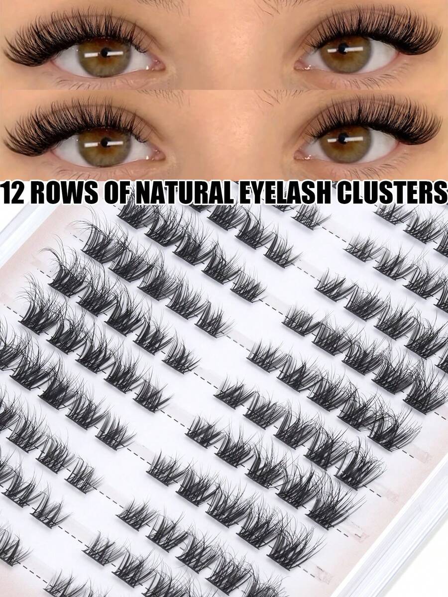 120 Clusters False Eyelashes D Curl Effect Cross Single Cluster Natural Style Suitable For Various Occasions - D - View 1