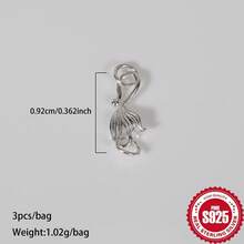 3pcs/Bag S925 Sterling Silver Fish Tail Clasp, Universal Connector, DIY Jewelry Accessories For Handmade Crafts - Multicolor - View 6