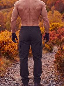 Men's Autumn Multi-Pocket Cargo Pants, Outdoor Commute Multi-Pocket Pants, Black Long Pants, Tech Cargo - Black - View 2