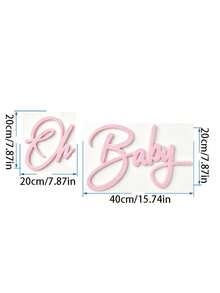 1pc Oh Baby Felt Decorative Sign, Party Decoration Supplies, Suitable For Theme Party Decoration, Atmosphere Props (Pink) - Multicolor - View 7