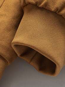 1pc Men's Khaki Lapel Collar Workwear Jacket, Comfortable Woven Fabric, Durable And Fade-Resistant, Versatile Solid Color Outerwear For Daily Commute And Casual Outings - Khaki - View 7