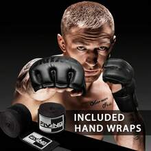 FIVING MMA Boxing Gloves PU Leather Shock Absorb Training Gloves For Sparring Muay Thai Kickboxing Punching Bag, With 4.5M Hand Wraps Included For Men Women Beginners Professionals - Multicolor - View 8