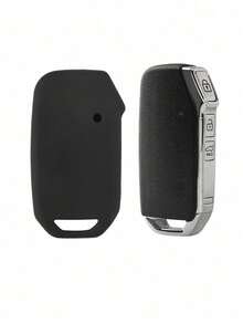 1pc Black Silicone Car Key Cover Compatible With Kia Cerato Ceed Forte NIRO Sorento Seltos Sportage Soul Telluride Models - A - View 2