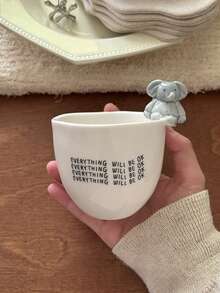 Söt 3D-djur mugg i keramik med underglasyr, kanin och katt, Ins-stil, handhållen kaffekopp för matcha - Multifärgad - Visa 9