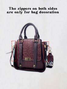 Women Fashion Handbags Top Handle Shoulder Bag Wallet Classic Vintage PU Leather Shoulder Bag Casual Crossbody Bags For Valentine's Day Use - 紫色 - 查看 6