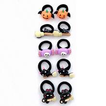 10pcs Cute Halloween Hair Ties - Funny Pumpkin, Ghost, Bat, Cat Design, Perfect Halloween Gift For Girls - View 10