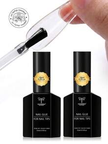 COLOURSMILE 1/2/3件 15ml 假指甲膠 - LED/UV燈下快速固化，浸泡式可卸除，長效黏著，適用於美甲藝術與DIY居家美甲沙龍 - 無色 - 查看 3