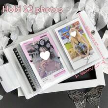 1 cái ví đựng thẻ ảnh ren series hồng trắng dễ thương 3 inch, nơ kiểu Anh, bìa rỗng hình trái tim, IDOLME, ví đựng thẻ ảnh album mới của idol, sưu tập thẻ ảnh K-Pop, đựng được 32 thẻ nhỏ, chất liệu PU, phù hợp cho thẻ ảnh 3-3.5 inch, thẻ nhỏ idol, thẻ nhỏ anime, lưu trữ thẻ giao dịch và các album ảnh khác - Album ảnh - Xem 3