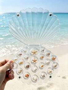 Acrylic Shell Display Box, Shell Storage Box, Beach Themed Room Decor, Suitable For Storing Starfish, Shells, Jewelry, Holiday Trinkets, Travel Essential, Specially Designed For Micro Landscapes, Ideal Choice For Beach Travel Projects. Shells Not Included - Multicolor - View 7