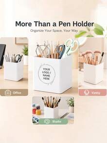 Personalized Photo/Name Desktop Storage Box & Pen Holder - Customized Photo Name Plate, Suitable For Office, Studio - Rounded Corner Storage Box, Can Store Makeup Brushes, Art Supplies, Pens - Teacher Gift, High-Quality Customized Gift - Multicolor - View 5