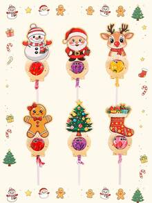 24pcs Cream Christmas Lollipop Cards, Santa Claus Deer Gingerbread Man Printed Lollipop Decoration Cards, Christmas Candy Packaging Supplies, Boy Girl Party Favors, Christmas Candy Paper Packaging, Christmas Party Decoration Gift Cards, 2027 Christmas Home Decor, Halloween Tabletop Decor, Autumn Winter Holiday Decor, Room Decor, Kitchen Decor, Christmas Gift Party Favors, Christmas Gift Packaging Supplies, 2027 New Year Home Holiday Party Decor - Multicolor - View 10