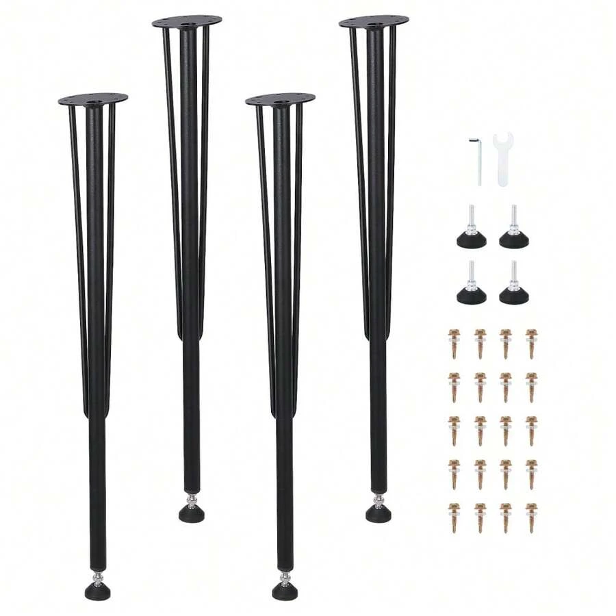 Techigher 4pcs Metal Table Legs, Heavy Duty DIY Furniture Legs, Adjustable Replacement Desk Legs For Dining Table, Coffee Table, Office Desk & Workbench - 68cm - View 1