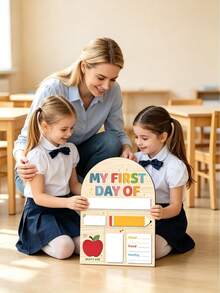 1pc First Day Of School Decoration - Name, Goal, Food Preference - Classroom Or Home Desk Decor - Suitable For Elementary School - No Battery Required - Shape - View 10