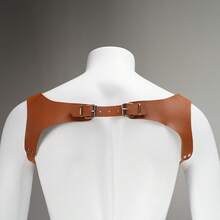Men Wide Shoulder Chest Harness, PU Leather Gothic Punk Harness, Adjustable Wide Shoulder Pads O‑Ring Hooks, For Club Party Rave Cosplay - Multicolor - View 6