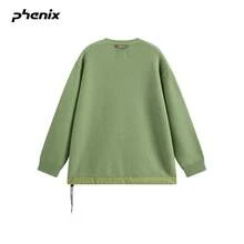 +Phenix Long Sleeve T-Shirt Top Unisex Merino Wool Warm Breathable Crew Neck Solid Color Sweater - Grass Green - View 5