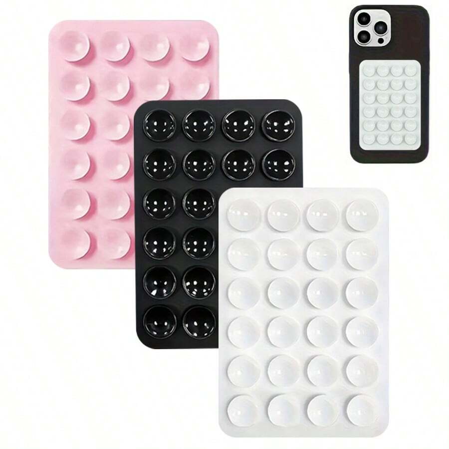 Silicone Suction Cup Phone Holder, Waterproof Adhesive Base Compatible With Most Phones, Universal Selfie Video Finger Grip, 2/3pcs Set