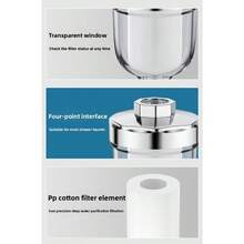 2 Shower Head Filters + 6 Filter Cartridges, This Shower Head Filter Features A Visual Transparent Window, Allowing You To Monitor The Filter Cartridge's Dirtiness Status And Replace It Timely. Extends The Lifespan Of Shower Accessories, A Practical Bathroom Water Purification Product - Multicolor - View 3