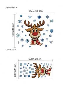 Multi-Style Christmas-Themed Wall Stickers PVC Removable Self-Adhesive Without Leaving Glue Santa, Reindeer, Snowflakes, Luxury Christmas Tree For Bedroom, Cabinets, Windows, Classrooms, Parties DIY Holiday Decoration Stickers - Wall Stickers - View 14