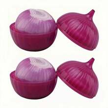 6pcs/5pcs/4pcs/2pcs/1pc Onion-Shaped Food Storage Containers, Multi-Purpose Plastic Containers, Freezer , Flip Lid Design, Hand Wash, No Electricity Required, Fruit & Vegetable Shaped Kitchen Food Storage, Airtight - Multicolor - View 3