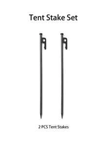 2PCS.4PCS Heavy Duty Steel Solid Tent Stakes, Tent Hooks, Outdoor Camping Canopy Ground Pegs - Black - View 14