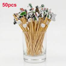 50/100pcs Golf Theme Cocktail Picks, Golf Club Golf Cart Beverage Fruit Appetizer Skewers, Sports Theme Party Decoration - Green - View 7