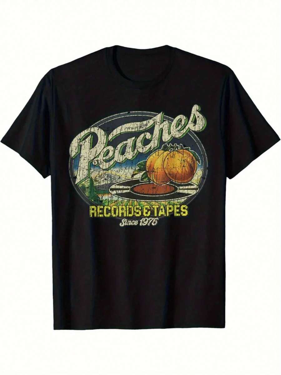 Peaches Records & Tapes 1975 T-Shirt Soft And Breathable For All Seasons And A G - 款式 - 查看 1