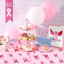 3 Pieces1-Piece Pink Ribbon Breast Cancer Themed Tablecloth Set Printed Breast Cancer Tablecloth Plastic Tablecloth Breast Cancer Awareness Party Decor Pink Ribbon Breast Cancer Party Supplies 54 X 108 Inches - Multicolor - View 5
