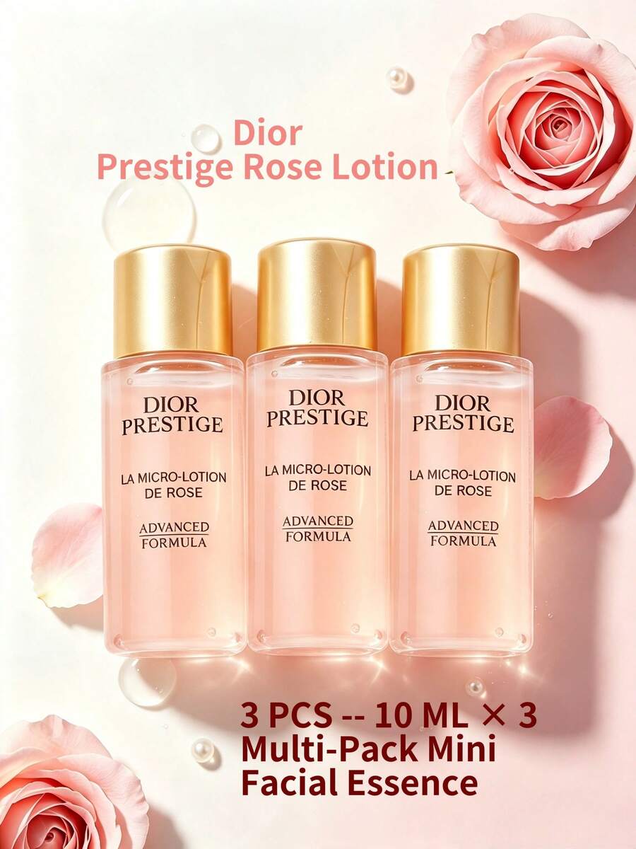 Dior Prestige Rose Micro-Essence 10ml Advanced Formula Moisturizing Nourishing Facial Toner - Dior Essence - 3 Bottles - View 1