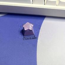 Gradient Glitter Transparent Star Keycaps, Cute Girly Style 3D Decorative Personalized Replacement Keycaps, Five-Pointed Star Keycaps, Universal Cross-Axis Mechanical Keyboard Decorative Keycaps - View 7