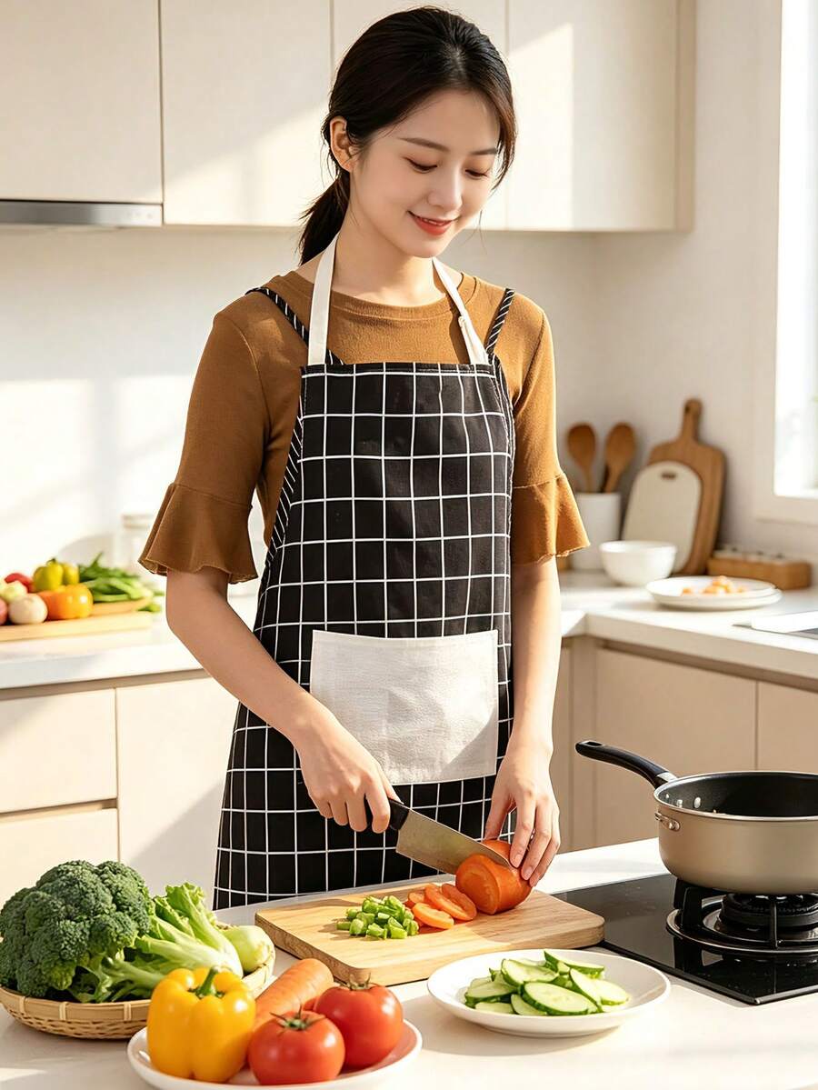Apron With Pockets, Lightweight Waterproof Reusable Oil-Resistant Apron, Suitable For Home Cooking, Baking, Housework, Restaurant Work, Gardening And General Work - Apron - View 1