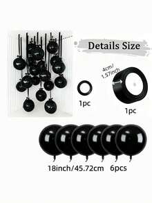 10pcs 18-Inch Deep Green 4D Balloons With Deep Green Polyester Ribbons And Shielding Paper, Portable For Room Decor, Party Decor, Wedding Decor, Family Gathering - Black - View 9