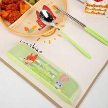 Mesuca Portable Reusable Cutlery Set Disney Character Series Mixed Colors Thick Odorless Compact Storage Box Suitable For Travel Office School Daily Dining 1 Set - Multicolor - View 11