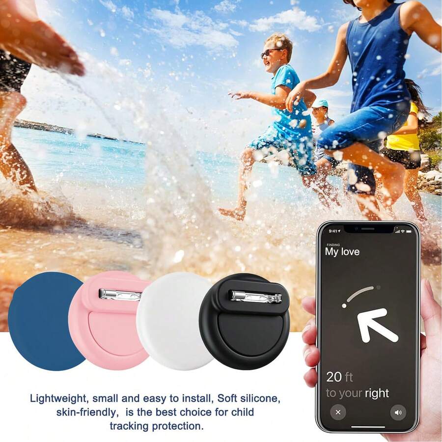 2 miếng ốp bảo vệ cho Airtag, khóa ghim ẩn, bảo vệ toàn diện, chất liệu silicone mềm, phù hợp cho túi xách, quần áo và thú cưng - Xem 1