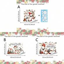 1pc Christmas Dwarf Window Static Stickers. Xmas Gnome Gift Box Candy Cane Merry Christmas Script, Transparent Double View Films For New Year Window Refrigerator Kitchen Tile Holiday Home Decor. - Multicolor - View 3