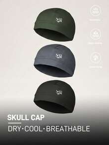 Musion 1/3PCS Breathable Skull Cap, Quick Dry Lightweight Helmet Liner Beanie, Sweat Wicking Cycling Head Cap For Motorcycle Riding, Running & Sports - Multicolor - View 4