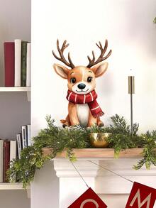 Christmas Cartoon Animal Gift Box Wall Stickers, Removable And Traceless PVC Decals, Cute Fox, Reindeer, And Bear Patterns, Home Decor For Living Room, Fridge, Glass Windows, And Rooms - Wall Stickers - View 6
