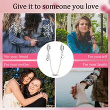 1pc Minimalist Basic Heart & Infinity Symbol Silicone Safety Chain Beads, Suitable For Bracelet DIY Jewelry Making Basic Accessories - Silver - View 5