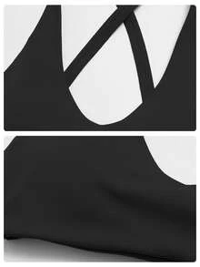 MFVIM Women's Versatile Yoga Set, Skin-Friendly Fitted Sports Bra + Butt-Lifting Slimming Capri Leggings Cycling Pants Riding Pants - Premium Black - View 11