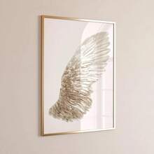 1/2pcs Framed/Unframed Minimalist Angel Wings Neutral Color Canvas Poster, Spiritual Wings Wall Art Decor For Dorm, Hallway, Living Room Modern Home Decoration - A - View 6
