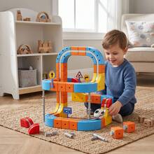 80-Piece DIY Magnetic Track Racing Car Toy Set, Transformable And Assembleable Track Toys, Creative And Educational, A Perfect Gift For Children. - Multicolor - View 5