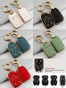 鑰匙遙控器保護套附鑰匙圈,適用於 Chevy、Chevrolet、Suburban、Tahoe、GMC、Yukon XL、Terrain、Acadia,防塵防摔高端時尚鑰匙包配件 - 單包 - 查看 14