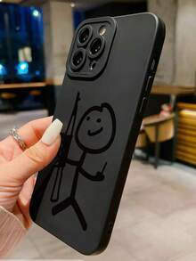 Emoticon Painted Anti-Drop Precision Hole Black Fashion Minimalist Anti-Drop Phone Case Compatible With Ip 17 Ip 17 Pro Ip 17 Promax Ip16/Ip 15 XR /7/8 /Ip 16 Promax /Ip 13 Case/Caseiphone15Promax/12PROMAX/13PROMAX/14PROMAX 13 14 11 12p14 Women P11 Soft Shell P12 Anti-Drop XS.XR /78P.78GES2 Compatible Galaxy S25/S25PLUS/S25 Ultra/A16/A36/A26/A56/A50/A12/A32/A52/A72/A51/A21S/A13/A14/S24/S24PLUS/S24Ultra/S20/S23/S22/A53/S20FE/S21 Anti-Drop Phone Protective Case - Multicolor - View 2