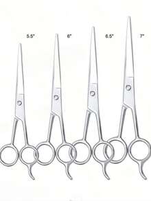 1 Professional Hairdressing Scissors - Stainless Steel Professional Hair Cutting Shears - Total Length 7/5.5 Inches - Unisex Razor Edge Barber Scissors - Premium Hairdressing Scissors For Salon And Home Use - Silver - View 3