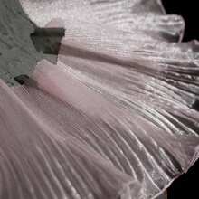 2 Yard Pleated Organza White Black Large Wave Ruffle Lace Trim - Pink - View 4