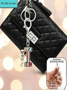 2D Flat Halloween Acrylic Keychain, 26 Letters Skull Medical Model Key Ring, Fashion Bag Charm, Perfect Gift For - Skeleton - View 7